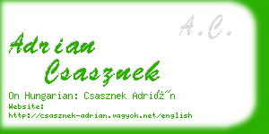 adrian csasznek business card